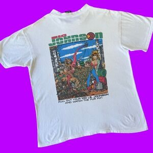 Vintage‎ 1994 Big Johnson Bowhunting 90s T Shirt L USA Oneita Single Stitch